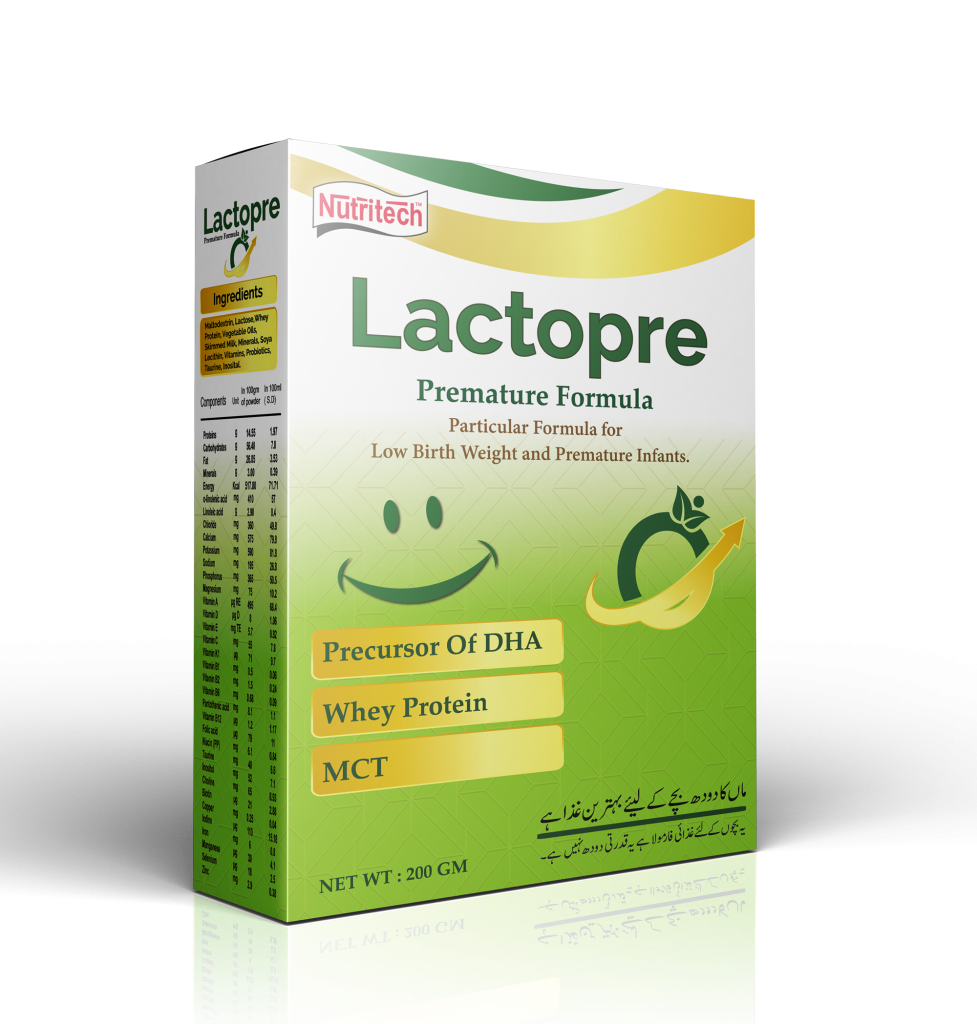 Lactopre Premature Formula for Low birth weight and premature infants.